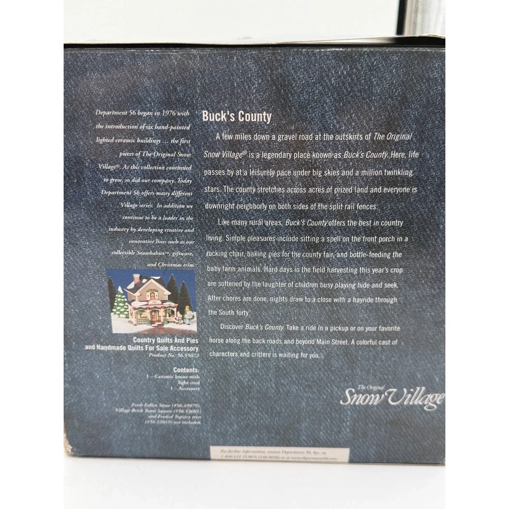 Department 56 Snow Village Country Quilts and Pies Shop Brown Christmas House